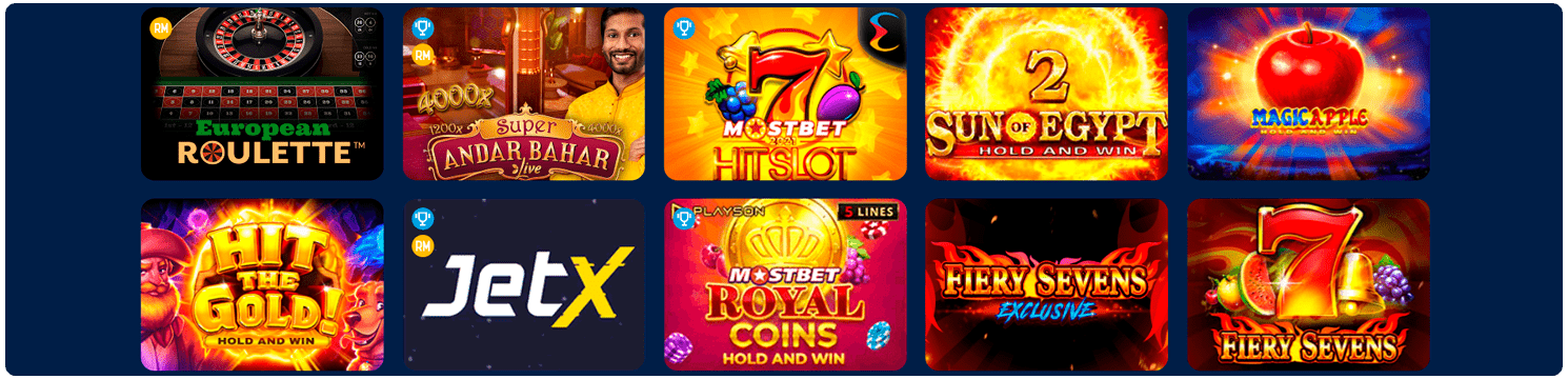 mostbet casino popular slots